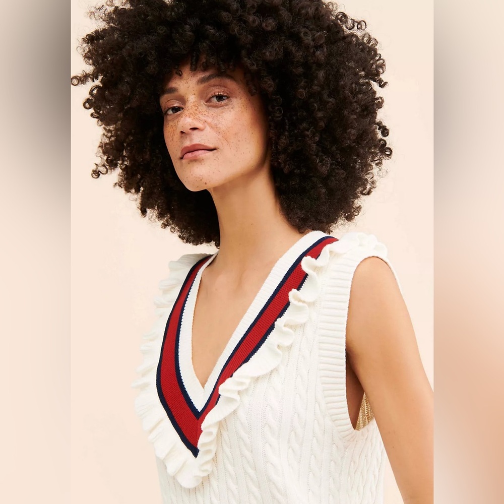 Anthropologie The Upside Dress Ivory Mini Columbia Blaise Preppy Stretch L - Picture 2 of 8